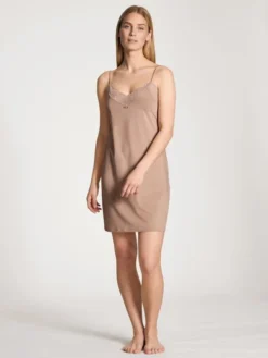Calida Sensual Secrets Nachthemd Mit Spaghettiträgern, Länge 85cm Almondine