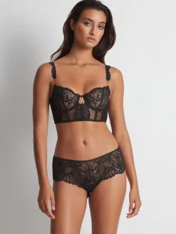 Aubade Flowermania Balconette-BH, Longline -Geschenkideen Verkäufe Aubade Flowermania Bustier schwarz LA36 NOIR 2