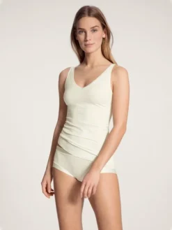 Calida Cate Tank-Top Mit V-Ausschnitt Alabaster Crème -Geschenkideen Verkäufe Calida Cate Tank Top champagner 12459 911 2