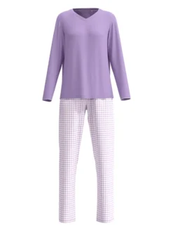 Calida Daylight Dreams Pyjama, Lang Digital Lavender