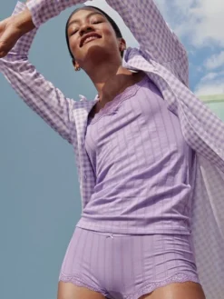 Calida Daylight Dreams Sleepshirt, Durchgeknöpft, Länge 95cm Digital Lavender -Geschenkideen Verkäufe Calida Daylight Dreams Sleepshirt durchgeknoepft Laenge 95cm violett 32557 321 3