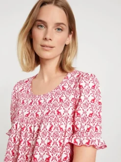 Calida Easter Nights Kurzarm-Nachthemd, Länge 90cm Red Glow -Geschenkideen Verkäufe Calida Easter Nights Kurzarm Nachthemd Laenge 90cm rot 32252 136 2