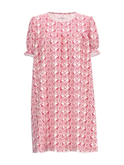 Calida Easter Nights Kurzarm-Nachthemd, Länge 90cm Red Glow