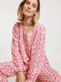 Calida Easter Nights Pyjama, Durchgeknöpft Red Glow