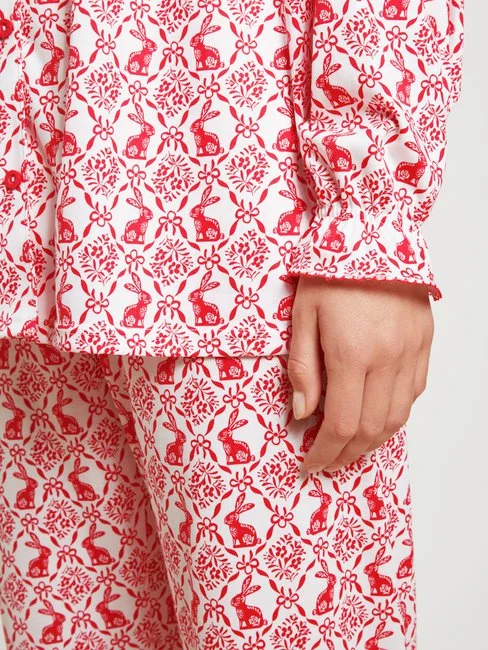 Calida Easter Nights Pyjama, Durchgeknöpft Red Glow 6 Calida Easter Nights Pyjama, Durchgeknöpft Red Glow – Bild 6