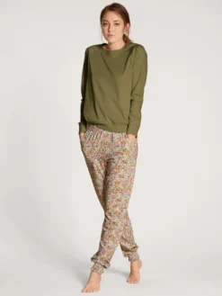 Calida Favourites Blossom Langarm-Shirt, Raglanärmel Olive Branch -Geschenkideen Verkäufe Calida Favourites Dreams Langarm Shirt Raglanaermel gruen 15035 666 3