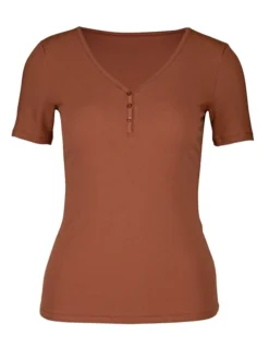 Calida Favourites Provence Kurzarm-Shirt, Feinripp Ginger Bisquit -Geschenkideen Verkäufe Calida Favourites Provence Kurzarm Shirt Feinripp braun 14032 107 5