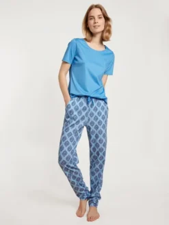 Calida Favourites Provence Kurzarm-Shirt Azurit Blue -Geschenkideen Verkäufe Calida Favourites Provence Kurzarm Shirt blau 14038 474 2