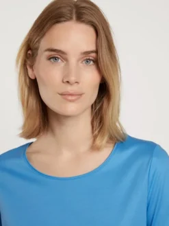 Calida Favourites Provence Kurzarm-Shirt Azurit Blue -Geschenkideen Verkäufe Calida Favourites Provence Kurzarm Shirt blau 14038 474 3