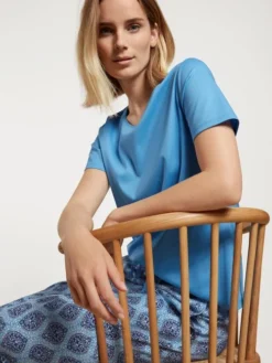 Calida Favourites Provence Pants Mit Seitentaschen Azurit Blue -Geschenkideen Verkäufe Calida Favourites Provence Pants mit Seitentaschen blau 29059 474 4