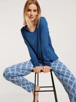 Calida Favourites Provence Pants Mit Seitentaschen Azurit Blue -Geschenkideen Verkäufe Calida Favourites Provence Pants mit Seitentaschen blau 29059 474 6