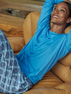 Calida Favourites Provence Pants Mit Seitentaschen Azurit Blue -Geschenkideen Verkäufe Calida Favourites Provence Pants mit Seitentaschen blau 29059 474 neu