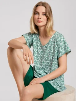 Calida Garden Nights Kurz-Pyjama Nevada Green