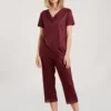 Calida Glamorous Nights 3/4-Pyjama Dark Cherry