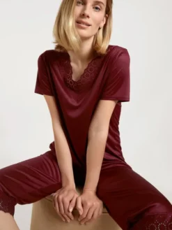 Calida Glamorous Nights 3/4-Pyjama Dark Cherry -Geschenkideen Verkäufe Calida Glamorous Nights 3 4 Pyjama rot 44297 177 4