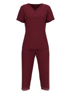 Calida Glamorous Nights 3/4-Pyjama Dark Cherry -Geschenkideen Verkäufe Calida Glamorous Nights 3 4 Pyjama rot 44297 177 5