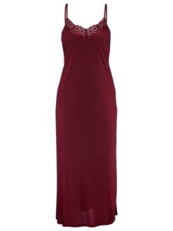 Calida Glamorous Nights Nachthemd Mit Spaghettiträgern, Länge 120cm Dark Cherry -Geschenkideen Verkäufe Calida Glamorous Nights Nachthemd Laenge 120cm rot 34097 177 7