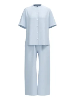 Calida Linen Nights 7/8-Pyjama Powder Blue -Geschenkideen Verkäufe Calida Linen Nights 7 8 Pyjama blau 40757 481 4
