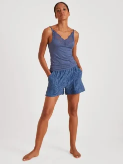 Calida Lounge Coast Shorts Marine Water Blue -Geschenkideen Verkäufe Calida Lounge Coast Shorts blau 26537 427 2
