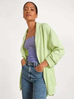 Calida Lounge Rosy Jacke Mit Bindeband Light Pistache