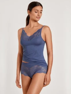 Calida Modal Deluxe Spaghetti-Top Marine Water Blue 7 Calida Modal Deluxe Spaghetti-Top Marine Water Blue -Geschenkideen Verkäufe Calida Modal Deluxe Spaghetti Top blau 10454 427 2