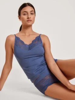 Calida Modal Deluxe Spaghetti-Top Marine Water Blue 8 Calida Modal Deluxe Spaghetti-Top Marine Water Blue -Geschenkideen Verkäufe Calida Modal Deluxe Spaghetti Top blau 10454 427 3