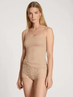 Calida Natural Comfort Lace Spaghetti-Top Rose Teint -Geschenkideen Verkäufe Calida Natural Comfort Lace Spaghetti Top rosa 10156 160 2