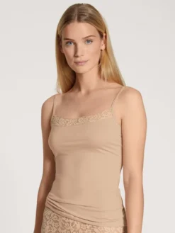 Calida Natural Comfort Lace Spaghetti-Top Rose Teint