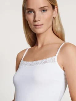 Calida Natural Comfort Lace Spaghetti-Top Weiss -Geschenkideen Verkäufe Calida Natural Comfort Lace Spaghetti Top weiss 10156 001 3