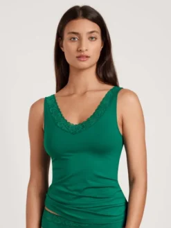 Calida Natural Comfort Lace Tank-Top Nevada Green