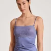 Calida Sensual Secrets Spaghetti-Top Mit Breitem Spitzensaum Provence Blue