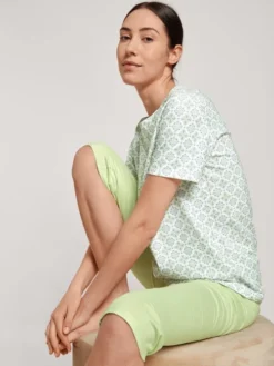 Calida Spring Nights 3/4-Pyjama Light Pistache -Geschenkideen Verkäufe Calida Spring Nights 3 4 Pyjama gruen 40296 670 2