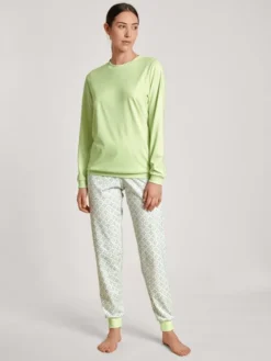 Calida Spring Nights Bündchen-Pyjama Light Pistache