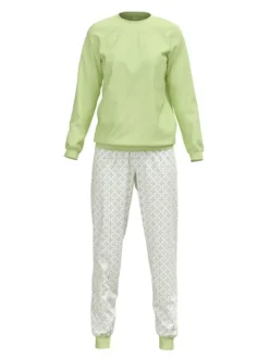 Calida Spring Nights Bündchen-Pyjama Light Pistache -Geschenkideen Verkäufe Calida Spring Nights Buendchen Pyjama gruen 40596 670 3