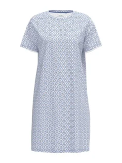 Calida Spring Nights Kurzarm-Nachthemd, Länge 95cm Azurit Blue -Geschenkideen Verkäufe Calida Spring Nights Kurzarm Nachthemd Laenge 95cm blau 30096 474 2