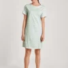 Calida Spring Nights Kurzarm-Nachthemd, Länge 95cm Light Pistache