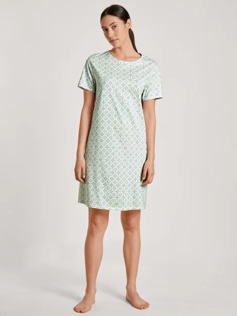 Calida Spring Nights Kurzarm-Nachthemd, Länge 95cm Light Pistache 1 Calida Spring Nights Kurzarm-Nachthemd, Länge 95cm Light Pistache