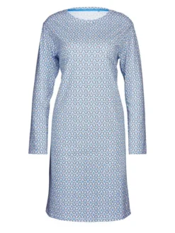 Calida Spring Nights Langarm-Nachthemd, Länge 100cm Azurit Blue -Geschenkideen Verkäufe Calida Spring Nights Langarm Nachthemd blau 30196 474 3