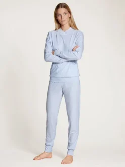 Calida Elegant Dreams Bündchen-Pyjama Harmony Blue