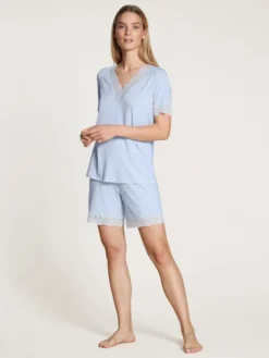 Calida Elegant Dreams Kurz-Pyjama Harmony Blue