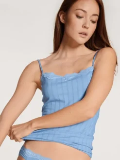 Calida Etude Toujours Spaghetti-Top Allure Blue -Geschenkideen Verkäufe Calida Etude Toujours Spaghetti Top blau 10092 404 4