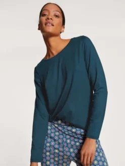 Calida Favourites Universe Langarm-Shirt Deep Dive Petrol -Geschenkideen Verkäufe Calida Favourites Seduction Top langarm gruen 15696 497 1