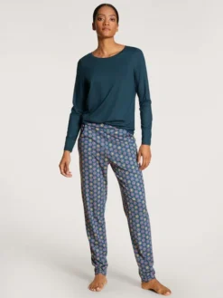 Calida Favourites Universe Langarm-Shirt Deep Dive Petrol -Geschenkideen Verkäufe Calida Favourites Seduction Top langarm gruen 15696 497 neu 2