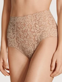 Calida Natural Comfort Lace Slip, High Waist Rose Teint