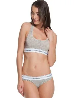 Calvin Klein Modern Cotton Bustier Mit Logobund -Geschenkideen Verkäufe Calvin Klein Modern Cotton Bustier mit Logobund grau F3785E 020 2