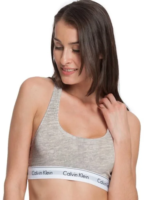 Calvin Klein Modern Cotton Bustier Mit Logobund -Geschenkideen Verkäufe Calvin Klein Modern Cotton Bustier mit Logobund grau F3785E 020