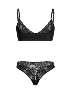 Erlich Textil Emilia BH Mit Spitze & Spitzenstring Im Set -Geschenkideen Verkäufe Erlich Textil Clara BH mit Spitze und Spitzenstring im Set schwarz 440122475050 SET 750 4
