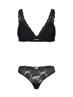Erlich Textil Emilia Set Aus BH Und String -Geschenkideen Verkäufe Erlich Textil Emilia String aus Spitze schwarz 440123875050 SET 750 5