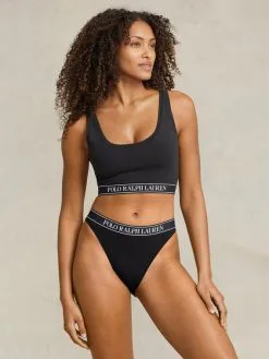 Polo Ralph Lauren Polo Essentials Bralette -Geschenkideen Verkäufe Polo Ralph Lauren Damen TW NW LW Polo Essentials Bustier schwarz 4P1025 004 2