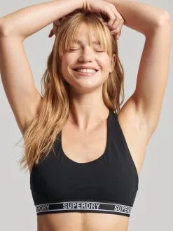 Superdry Underwear Bustier, Crop-Top Mit Multi-Logo -Geschenkideen Verkäufe Superdry Underwear Bustier Crop Top mit Multi Logo schwarz W3110357A 73A 4